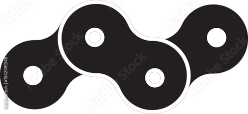 A minimalist illustration captures the essence of connection and continuity with an isolated black chain link, symbolizing strength and seamless linkage.
