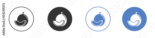 Melon icon collection for app in black and blue colors