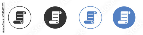 Paper Scroll icon collection for app in black and blue colors