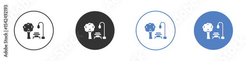 park icon collection for app in black and blue colors