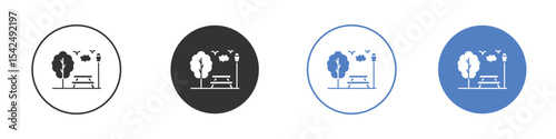 park icon collection for app in black and blue colors