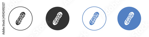 Peanut icon collection for app in black and blue colors