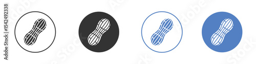 Peanut icon collection for app in black and blue colors
