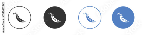 Peapod icon collection for app in black and blue colors