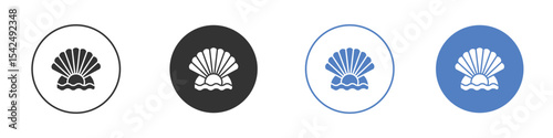 Pearl icon collection for app in black and blue colors