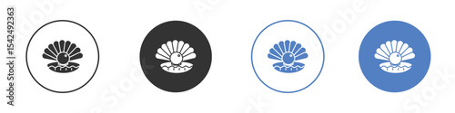 Pearl icon collection for app in black and blue colors