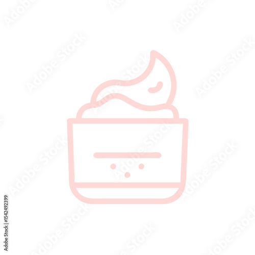 Acne cream outline icon for skincare and beauty products, simplistic design for effective skin treatment, ideal for acne prevention and facial care