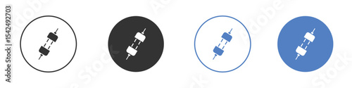 Plug connection icon collection for app in black and blue colors