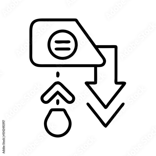 Drop-off point icon with downward arrow and liquid drop symbol  