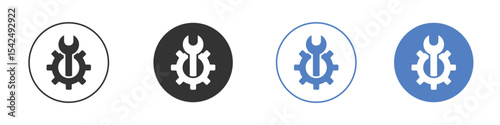 Project Development icon collection for app in black and blue colors