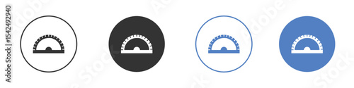 Protractor icon collection for app in black and blue colors