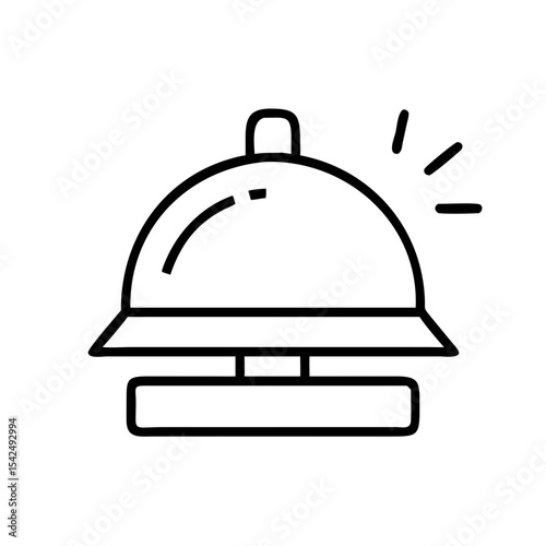 Delivery bell icon with sound indicator in minimal line design  
