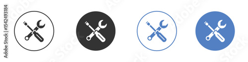 Repair icon collection for app in black and blue colors