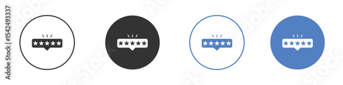 Review icon collection for app in black and blue colors