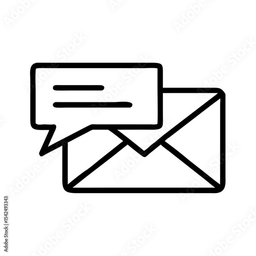 Email icon with speech bubble indicating message communication  