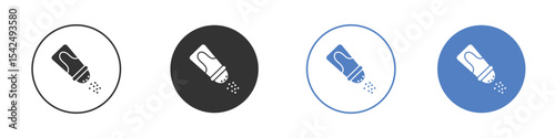 Salt shaker icon collection for app in black and blue colors