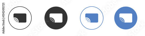 Screencast icon collection for app in black and blue colors