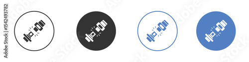 Seatbelt icon collection for app in black and blue colors