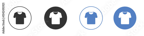 Shirt icon collection for app in black and blue colors