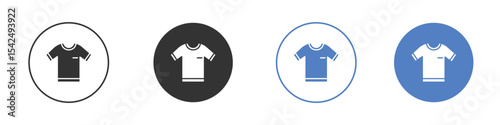 Shirt icon collection for app in black and blue colors