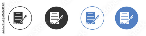 signature file icon collection for app in black and blue colors