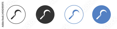 Sickle icon collection for app in black and blue colors