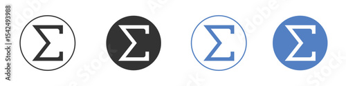 Sigma icon collection for app in black and blue colors