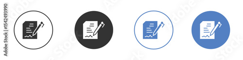 signature file icon collection for app in black and blue colors