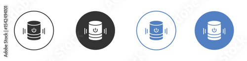 Smart speaker icon collection for app in black and blue colors