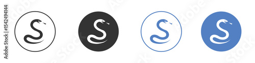 Snake icon collection for app in black and blue colors