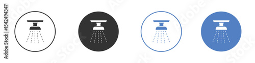 Sprinkler icon collection for app in black and blue colors
