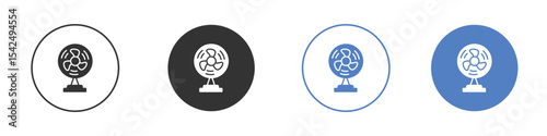 Table Fan icon collection for app in black and blue colors