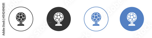 Table Fan icon collection for app in black and blue colors