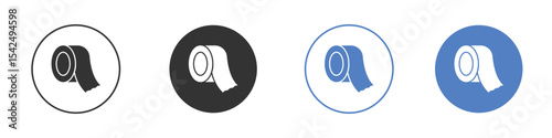 Tape icon collection for app in black and blue colors
