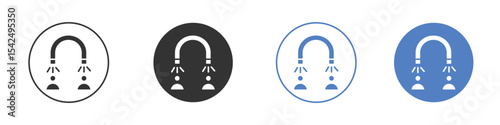 User engagement icon collection for app in black and blue colors