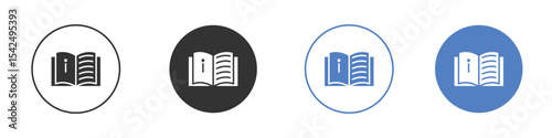 User guide icon collection for app in black and blue colors