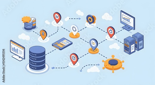 Networked Data Flow: Isometric Digital Infrastructure