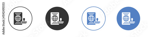 Visa icon collection for app in black and blue colors