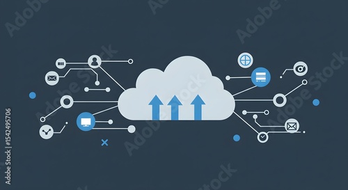 Cloud Computing Network: Data Flow Illustration