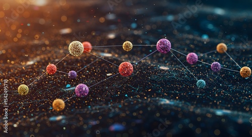 Interconnected Network of Spheres: Abstract Data Visualization
