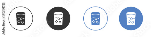 Whiskey Glass icon collection for app in black and blue colors
