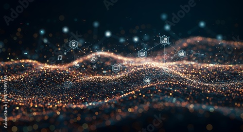 Digital Data Landscape: Connected Particles