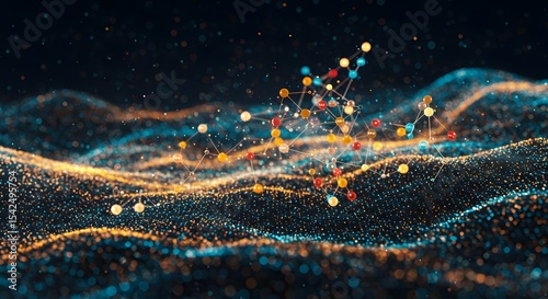Abstract Data Visualization: Connected Dots and Flowing Particles