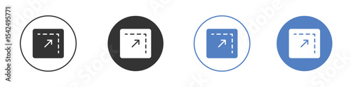 Window Maximize icon collection for app in black and blue colors