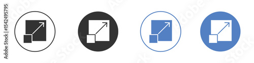 Window Maximize icon collection for app in black and blue colors