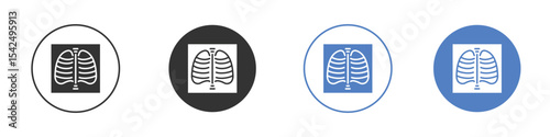 X-ray scan icon collection for app in black and blue colors