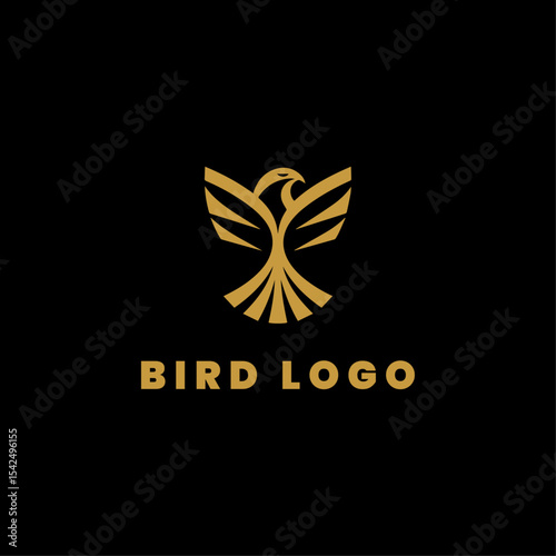 gold bird logo design for company