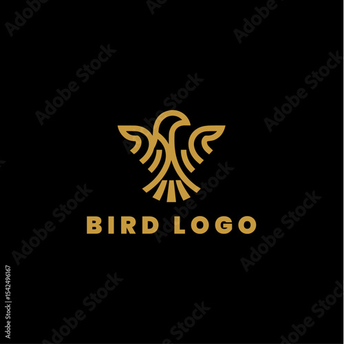 gold bird logo design for company