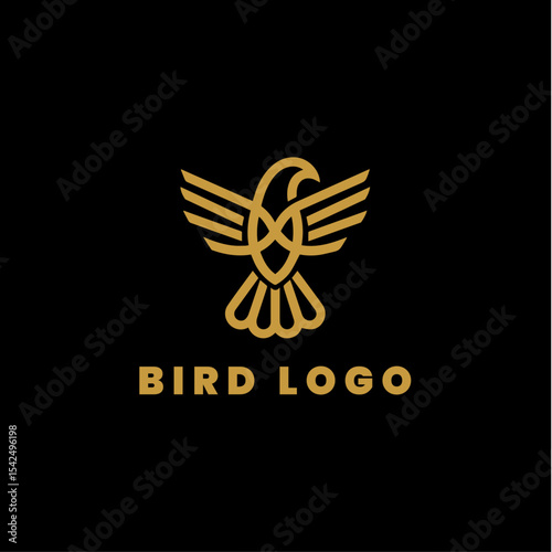 gold bird logo design for company
