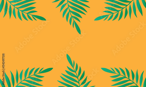 Summer Tropical Design, Palm Trees Background Vector Illustration

